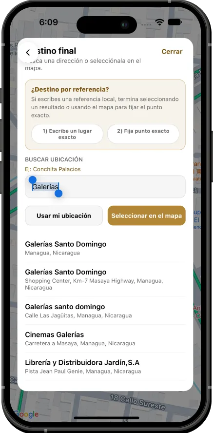 Origen, destino y paradas